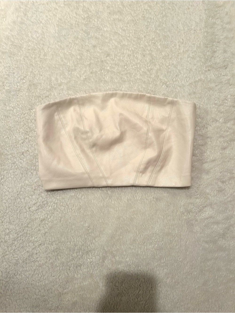 Zara Cream Strapless Bandeau Crop Top